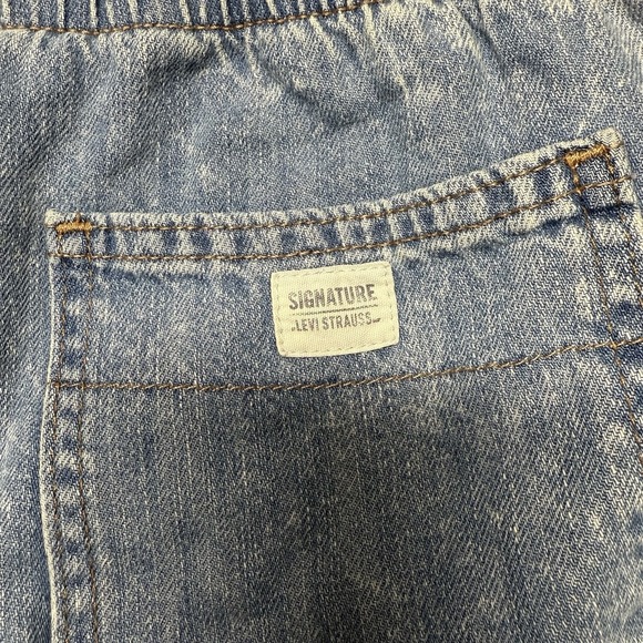 Signature By Levi Strauss & Co Girls High-Rise 3" Shorts Loose Fit Size L Blue - Picture 4 of 7